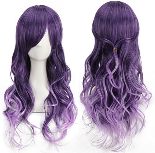 Harajuku anime Cosplay Purple Gradient Long Curly Hair Wig/Party wigs