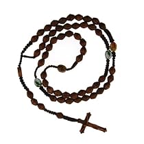 Dark Brown Colored Bi-Cone Beaded Rosary with Photographs