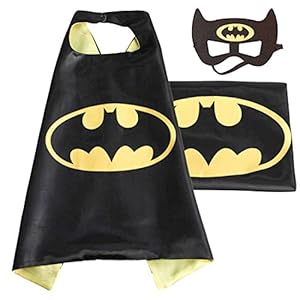 (Batman) ROXX Superhero Superman Kids Girl And Boy Cape and Mask Costume for Child