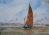 Signed Limited Edition Print by Alan Shelley - Barge on the Thames