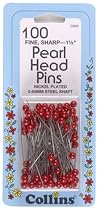 Pins Pearlized Red-100/Pkg