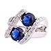 Psiroy 925 Sterling Silver Created Blue Sapphire Filled Knuckle Ring Band Size 7