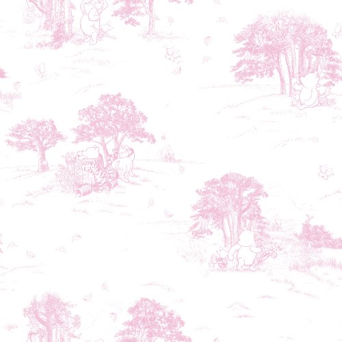Imperial Disney Home DF059842 Pooh Classic Toile Wallpaper, Pastel Pink, 20.5-Inch Wide Reviews