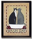 Wash Day Cat Laundry Room Decor Country Framed Print