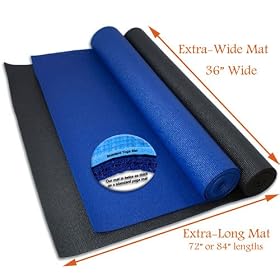 Yoga Accessories Extra Wide and Extra Long 1/4'' Deluxe Yoga Mat
