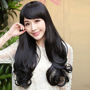 HI GIRL New Sexy Ladies Long Black Curly Wavy Natural Hair Women Wigs / Wig Cap About 26inch/70cm #18