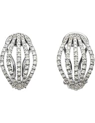 14K White Gold Diamond Earrings - 0.75 Ct. -- LIFETIME WARRANTY