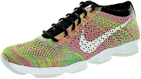 Nike Women's Flyknit Zoom Agility Black/White/Elctrc Grn/Pnk Pw Training Shoe 9 Women US