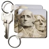 VWPics National Parks - Closeup of Presidents Washington & Jefferson.Mount Rushmore National Park, South Dakota - Key Chains