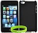 CrazyOnDigital iTouch 4G Black Rubberized Plastic 1pc Case and Free Wristband