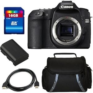 Canon EOS 60D 18 MP CMOS Digital SLR Camera with 3.0-Inch LCD (Body Only) + 16GB SDHC Memory + Canon LP-E6 Equivalent Replacement Battery (Generic) + Deluxe Case + HDMI Cable Canon EOS 60D 18 MP CMOS Digital SLR Camera with 3.0-Inch LCD (Body Only) + 16GB SDHC Memory + Canon LP-E6 Equivalent Replacement Battery (Generic) + Deluxe Case + HDMI Cable