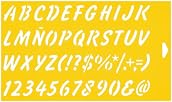 30cm x 17.5cm Reusable Flexible Plastic Stencil for Cake Design Decorating Wall Home Furniture Fabric Canvas Decorations Airbrush Drawing Drafting Template - Italic Letters 25mm Height Lettering