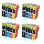 20x Tintenpatronen mit Chip kompatibel zu PGI-520bk / CLI-521bk / CLI-521c / CLI-521m / CLI-521y