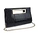Hoxis Classic Crocodile Pattern Faux Patent Leather Metal Grip Cut it out Clutch with Shoulder Strap Womens Handbag