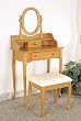 Queen Anne Oak Finish Vanity Set