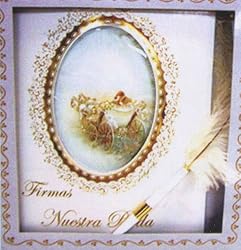 Wedding Guest Book in Spanish, with 12 pages and Ostrich Plume Pen