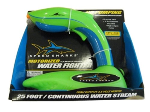 Speed Sharks V3 Mako Shark - Motorized Water Fighter - green color with blue trim