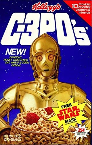 Retro Kellogs C3PO's-- Refrigerator/Locker magnet-