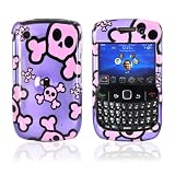 for Blackberry Curve 8530 Hard Case PINK SKULLS PURPLE!