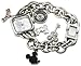 Disney Women's MK2057 Mickey Mouse Silver Sunray Dial Charm Bracelet Watch