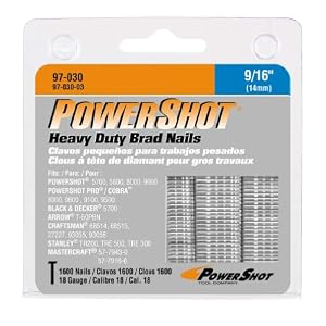 Arrow Fastener 97-030 Genuine PowerShot 9 16-Inch Brad Nails, 1,600-Pack by Arrow