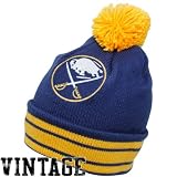 Mitchell & Ness Buffalo Sabres Royal Blue Vintage Jersey Stripe Cuffed Knit Beanie