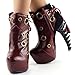 SHOW STORY Boho Ring Lace-up High-top Bone High Heel Platform Ankle Boot,LF80618