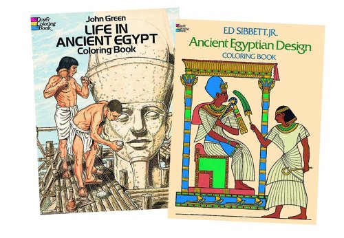 In the Days of the Pharaohs: Two Educational Coloring Books