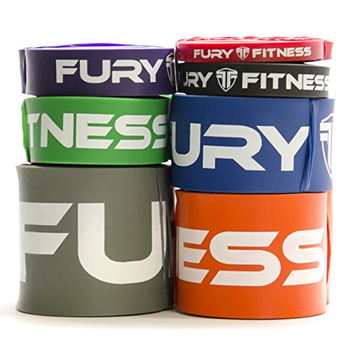 Fury Fitness Resistance Bands - High-Performance Pull Up & Resistance Bands - Perfect for Any Workout or Exercise including: Crossfit - P90X - Pilates - Easily Targets: Legs - Arms - Back - Shoulders