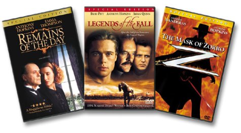 CD-Charts  DVD : Anthony Hopkins Giftset (The Remains of the Day / Legends of the Fall / The Mask of Zorro)
