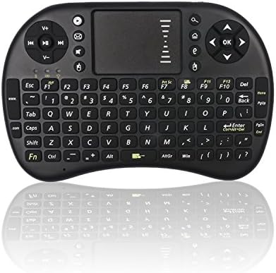 ANEWKODI I8 2.4GHz Mini Handheld Wireless Keyboard and Touchpad Mouse with Removable lithium Battery (Black Line)