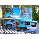 10 Pack Tropical/Beach Disposable Wedding Cameras in Matching Gift Boxes with Table Tents, 35mm, 27 Exposures