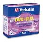 Verbatim 95311 8.5 GB 8x-10x Double Layer Recordable Disc DVD+R DL, 5-Disc Slim Case