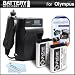 2 Pack Battery And Charger Kit For Olympus STYLUS XZ-2 iHS, XZ-2iHS, SH-50 iHS, SH-50MR Digital Camera Includes 2 Extended Replacement (1500Mah) LI-90B Batteries + Ac/Dc Rapid Travel Charger + LCD Screen Protectors + MicroFiber Cleaning Cloth
