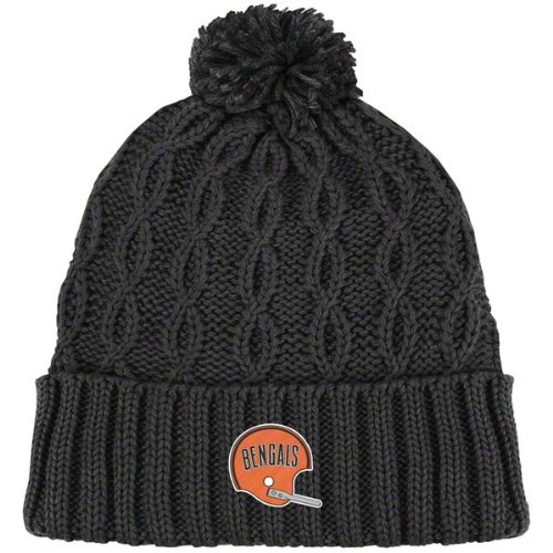 Cincinnati Bengals Women's Knit Hat: Retro Pom Cuffed Knit Hat