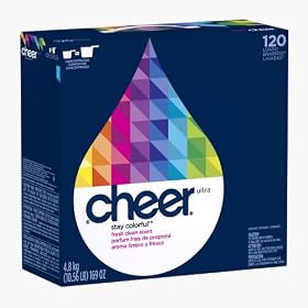 Cheer Powder Detergent, brightClean, Fresh Clean Scent, Case Pack, 120-Load Boxes (Pack of 2)