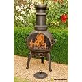 BRONZE 95CM LISBON CAST IRON/STEEL CHIMINEA CHIMENEA PATIO HEATER