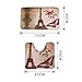 JILLBAN Bathroom Mat Cushion Set Flannel Non Slip 2pcs (Bath mat + Contour Rug) (Butterfly Eiffel Tower)