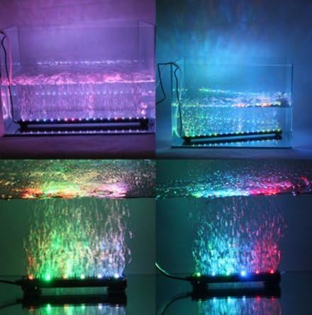 Aquarium Fish Tank Underwater Submersible Air Bubble Color Changing LED Lights (6.5 inch 6LED)