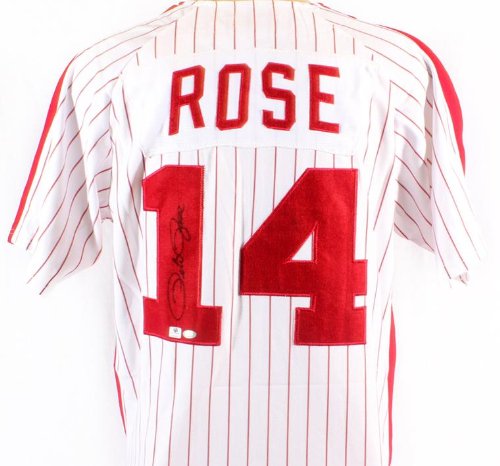 Pete Rose Signed Philadelphia Phillies Throwback Jersey - GAI - Autographed MLB Jerseys
