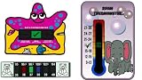 Pack of Elephant Nursery Room Thermometer, Starfish Bath Thermometer and Forehead Thermometer for Baby