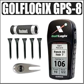 GolfLogix Garmin GPS 8 Golf GPS + 5 x 20 mm Golf Scope Range Finder with Tools