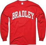 Bradley Braves Red Arch Long Sleeve T-Shirt