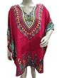 Pink Poncho Cover Up Tribal Printed Kaftan