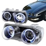 1994 - 1997 Acura Integra Dual Halo Black Housing Projector Headlights by HK5