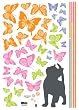Easy Instant Decoration Wall Sticker Decal - Kittens Can See Color Too (Butterflies)