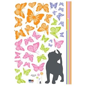 Easy Instant Decoration Wall Sticker Decal - Kittens Can See Color Too (Butterflies)