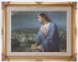 Jesus Overlooking City by Simeone Framed Art, 16" x 20" - MADE IN ITALY