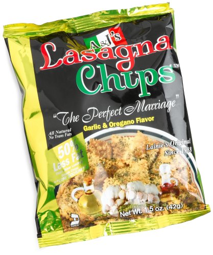A & J's Lasagna Chips, The Perfect Marriage Garlic & Oregano Flavor, 1.5 Ounce... by Garlic Salts