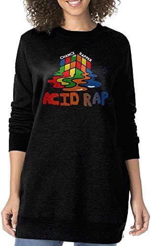 AOA Funny Chance The Rapper Acid Rap Women's Round Collar Long Hoodies L Black